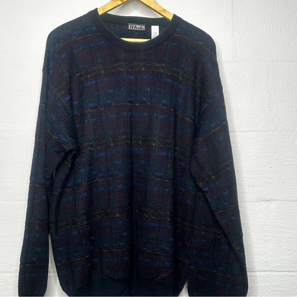 Vintage Men’s Sweater D’Avila Crewneck XL Italy Wool/Acrylic